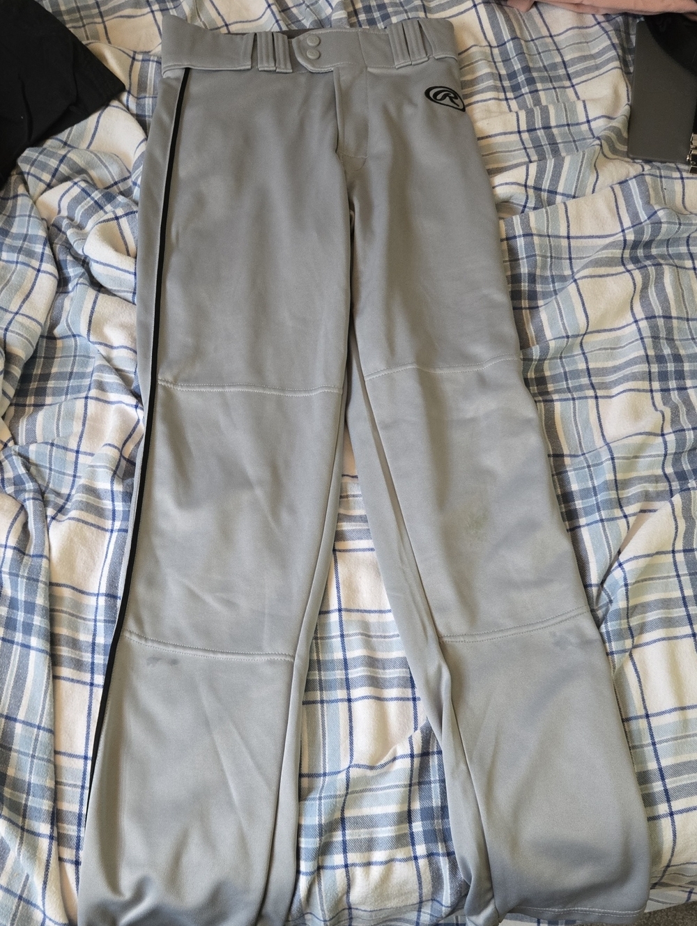 Rawlings Men’s Light Gray Jogger Pants with Black Piping